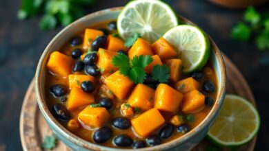 Vegan Recipe- Jerk sweet potato & black bean curry